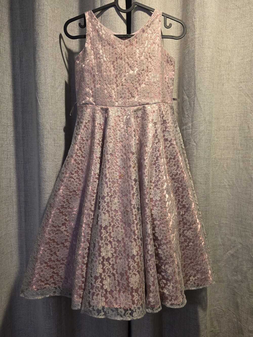 Girls' Lilac and Lace Party Dress